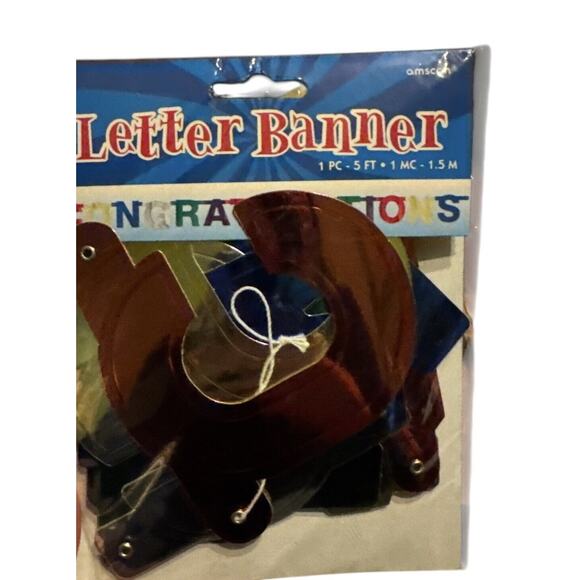 Congratulations Die Cut Letter Banner (2) Party Amscan VTG (?) 5 Feet Long READ - Picture 3 of 4